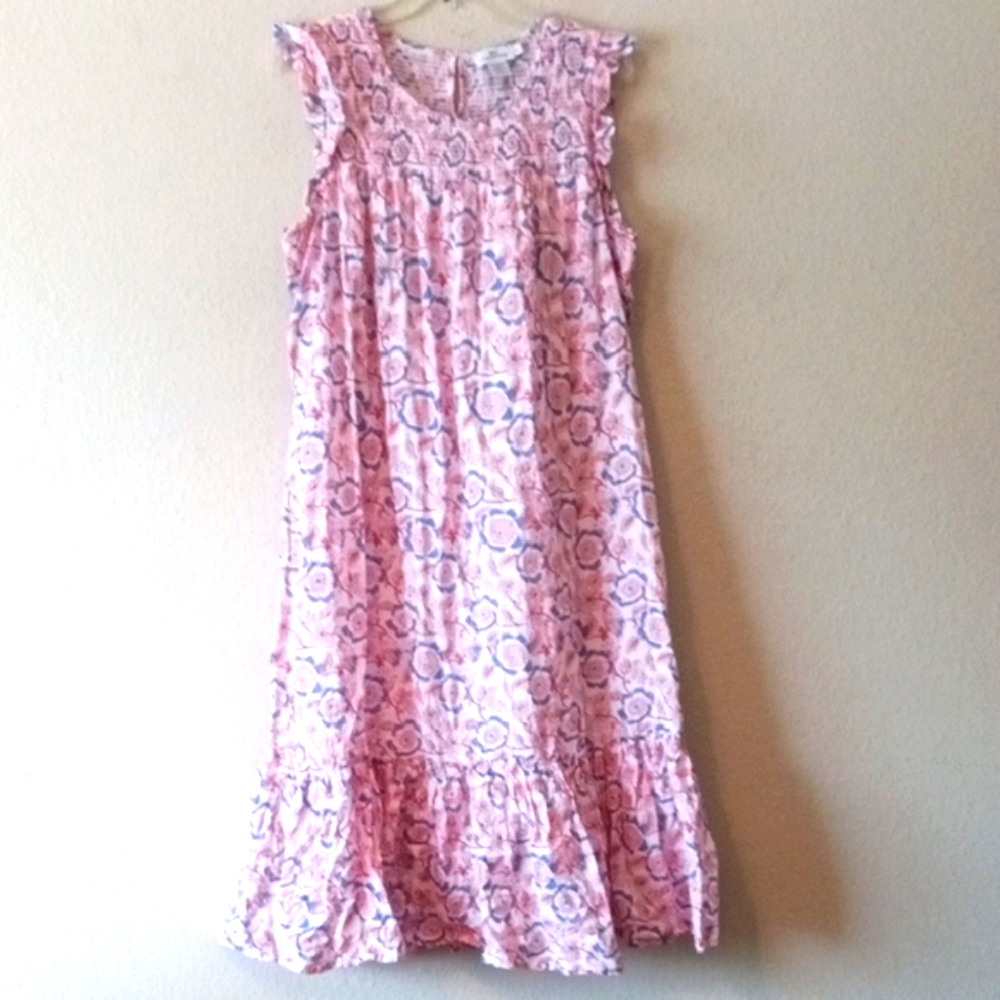 Vineyard Vines Floral Ruffle-Shoulder Midi Dress